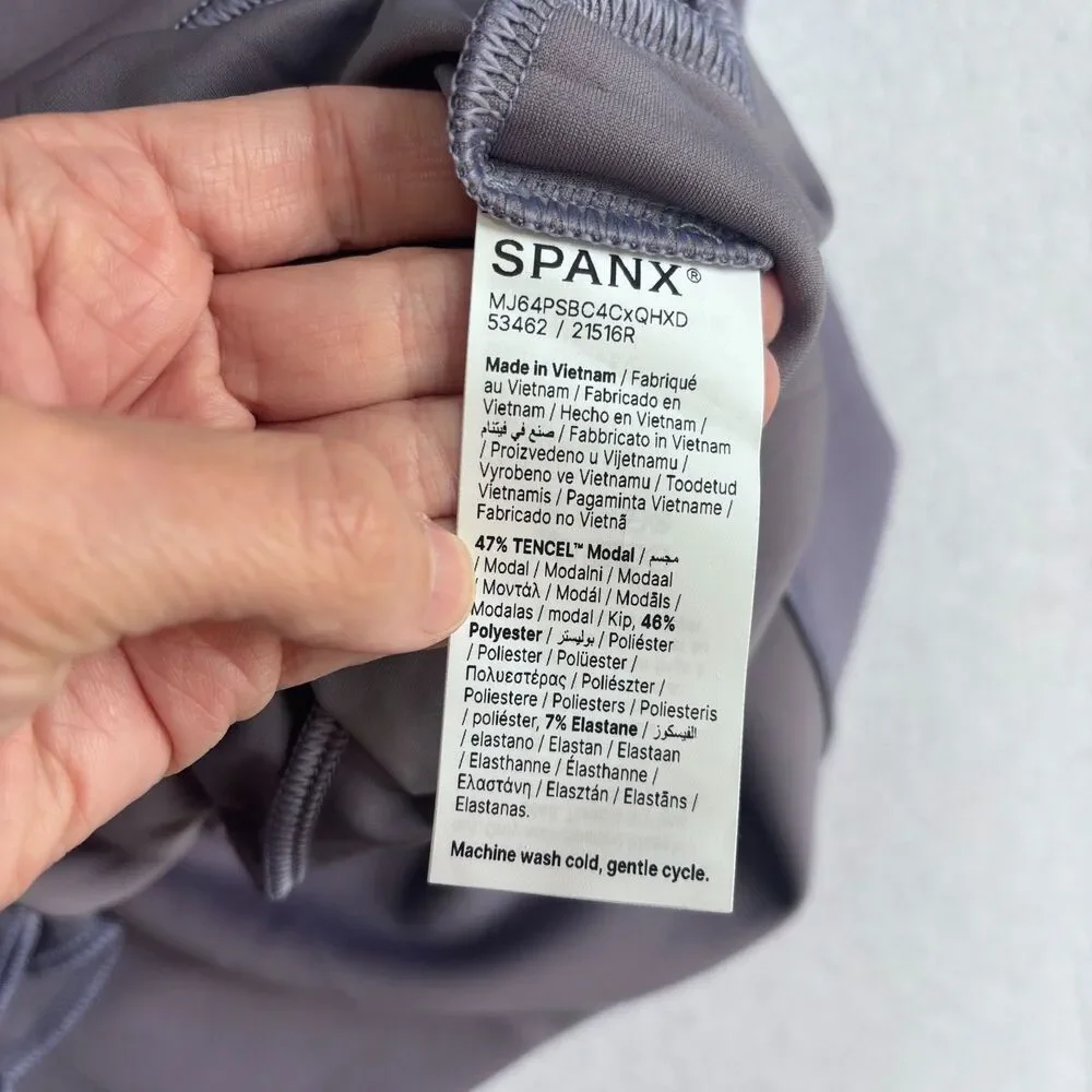 Spanx AirEssentials Crew Sweatshirt Dress Womens L Orchid Ash Comfort Travel NWT